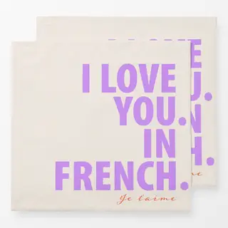 Servietten I love you in french