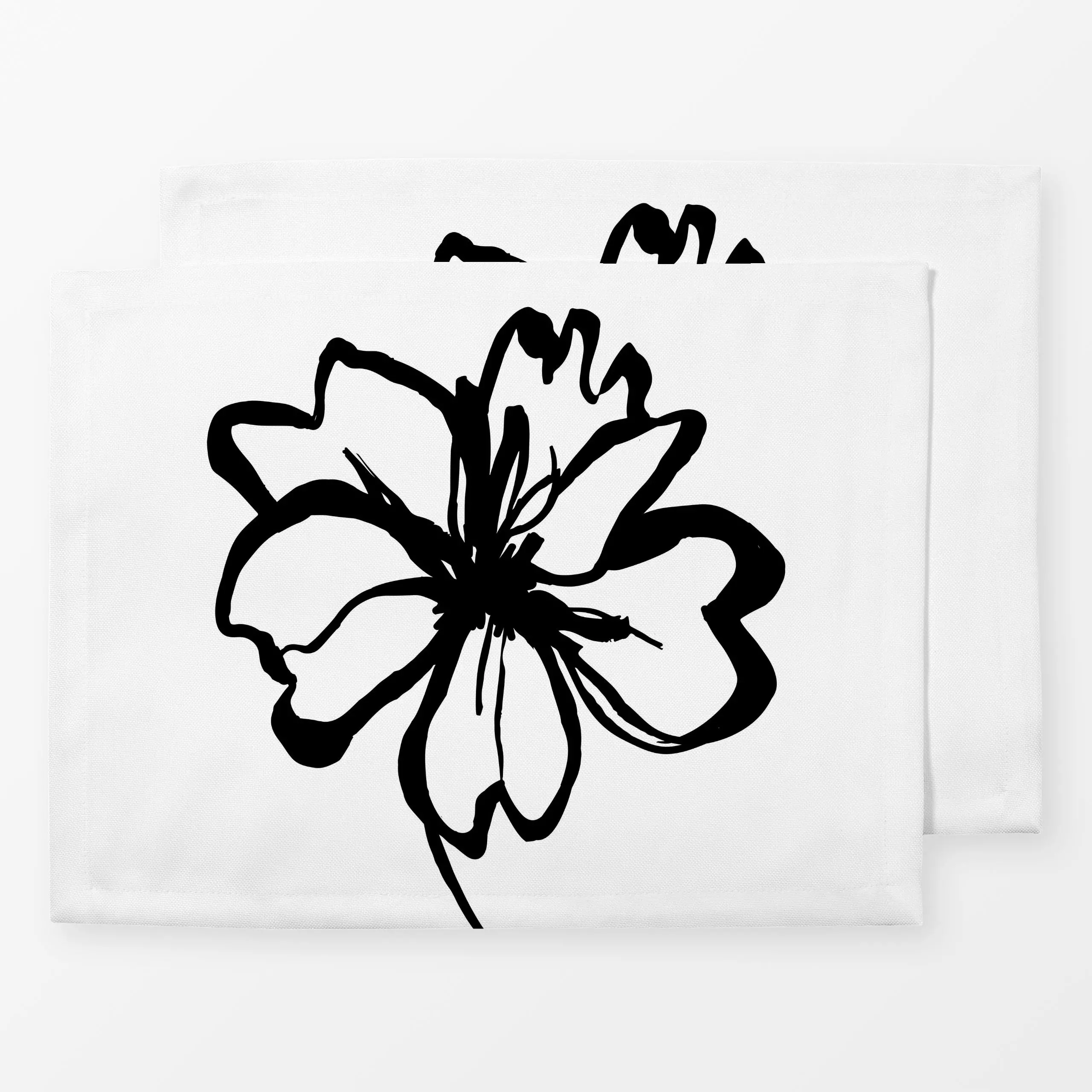 Tischset Ink Flower II - Pflanzen & Botanik - von „Andrea Haase"; Natur, Pinselstrich, Blumen, floral, botanik, Tuschezeichn...