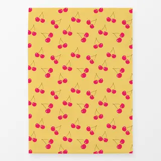 Geschirrtücher Kirschenmuster gelb