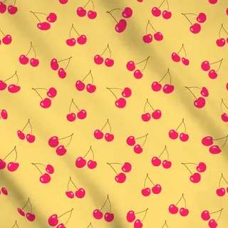Meterware Kirschenmuster gelb