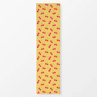 Tischläufer Kirschenmuster gelb