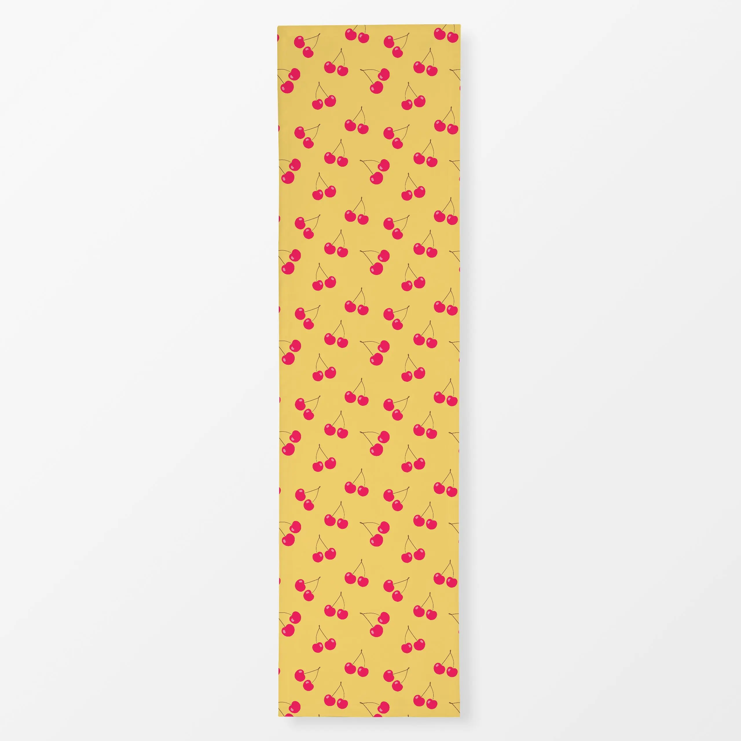 Tischläufer Kirschenmuster gelb - Sommer, Küche, Essen & Trinken, Früchte - von „Julia Reyelt"; Frucht, Obst, Muster, minima...