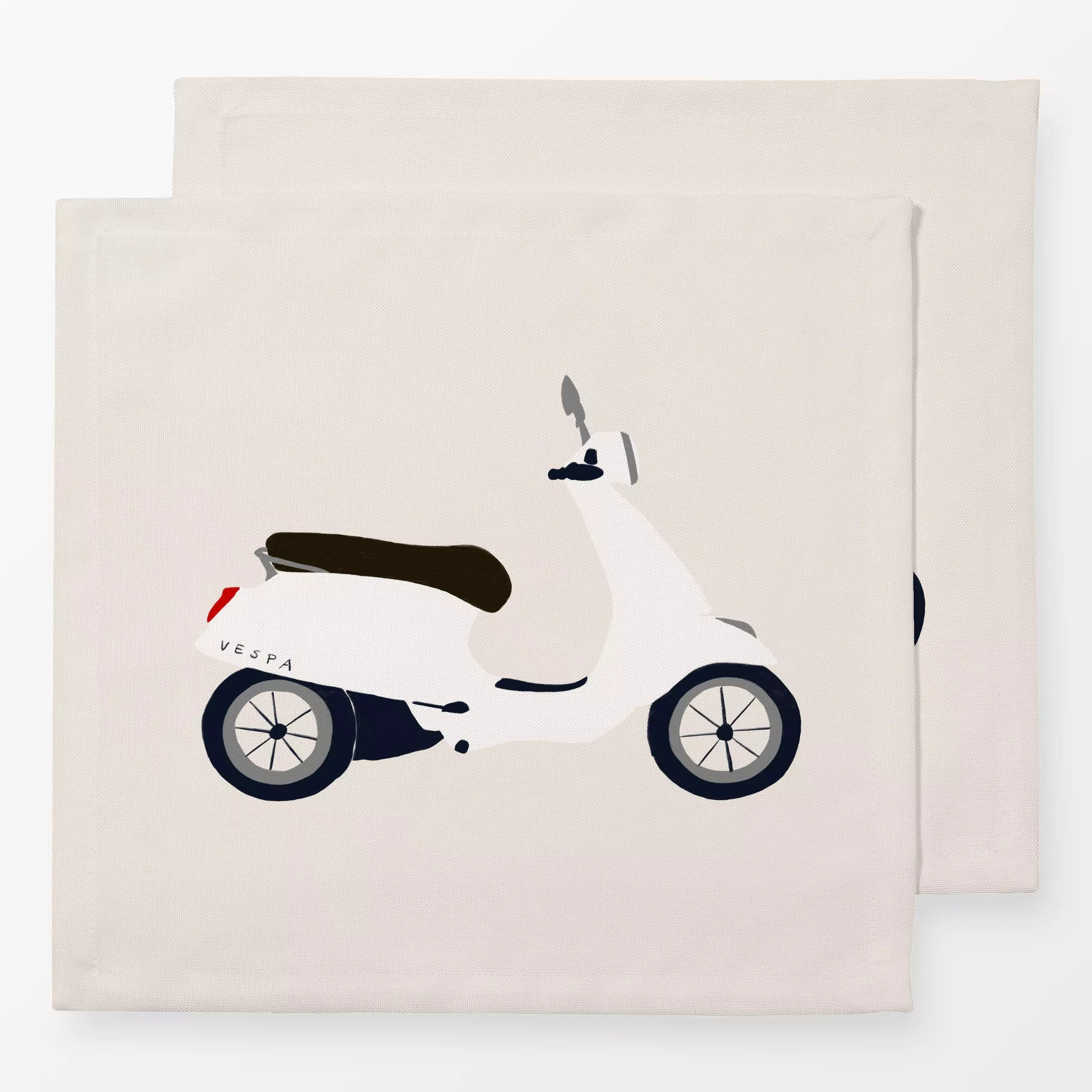 Servietten Vespa Beige - Retro & Vintage - von „Sophie Augustin Illustration"; Retro, Sommer, Italien, Vespa