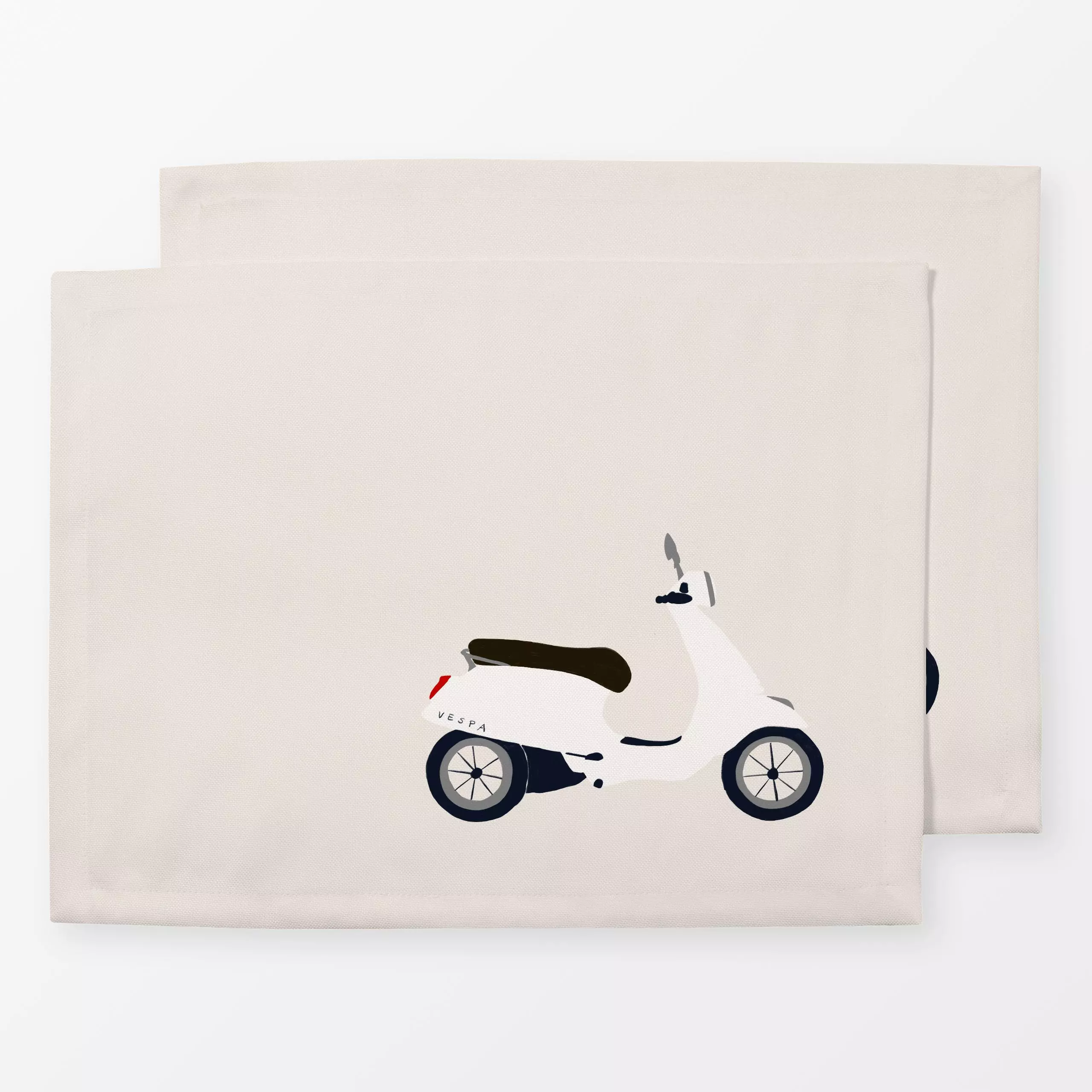 Tischset Vespa Beige, Sommer, von Sophie Augustin Illustration
