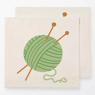 Servietten Wollknäuel grün