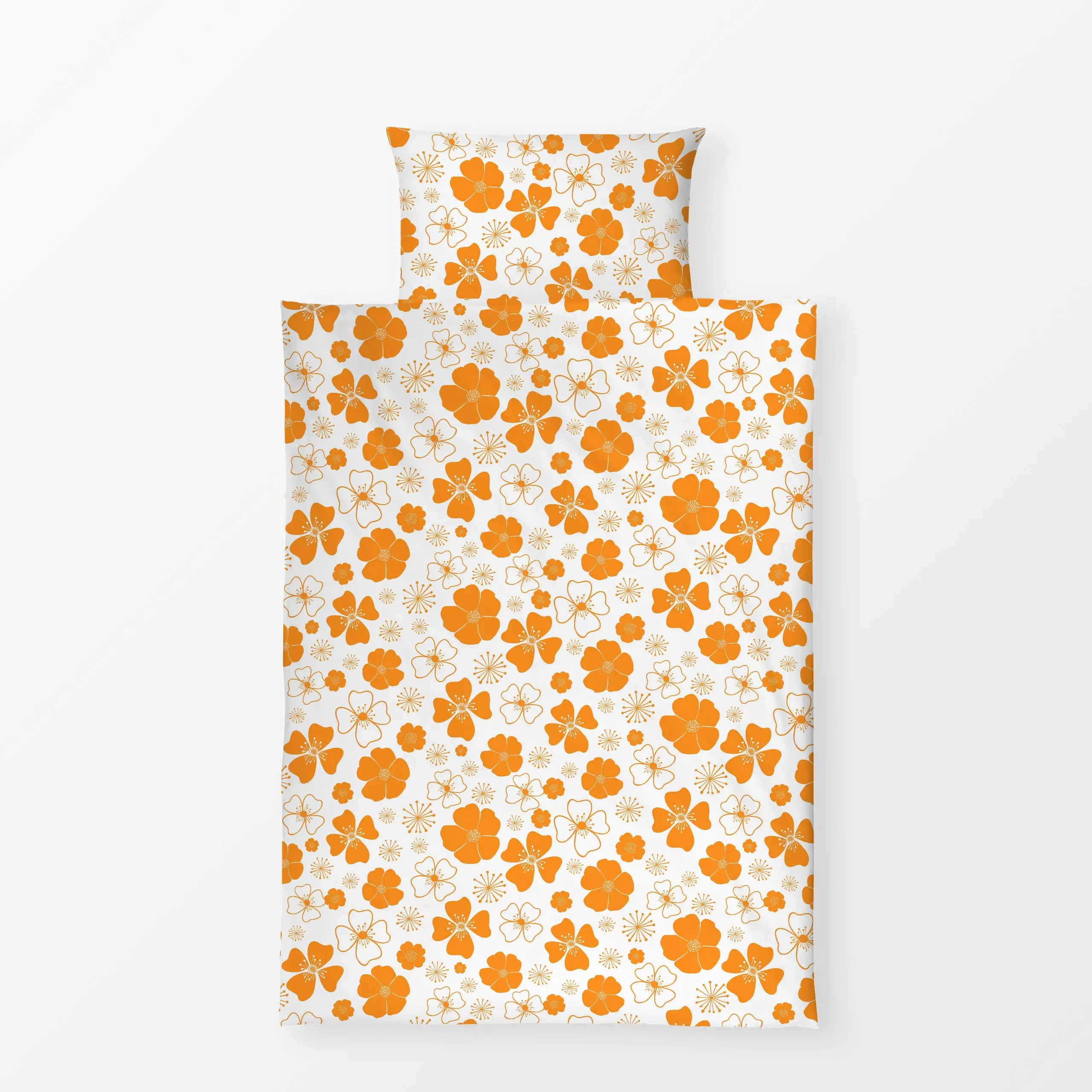 Bettwäsche Blumenmuster Orange - Blumen & Florales - von „Andrea Haase"; Natur, Blumen, Minimalismus, Sommer, botanik, Blume...