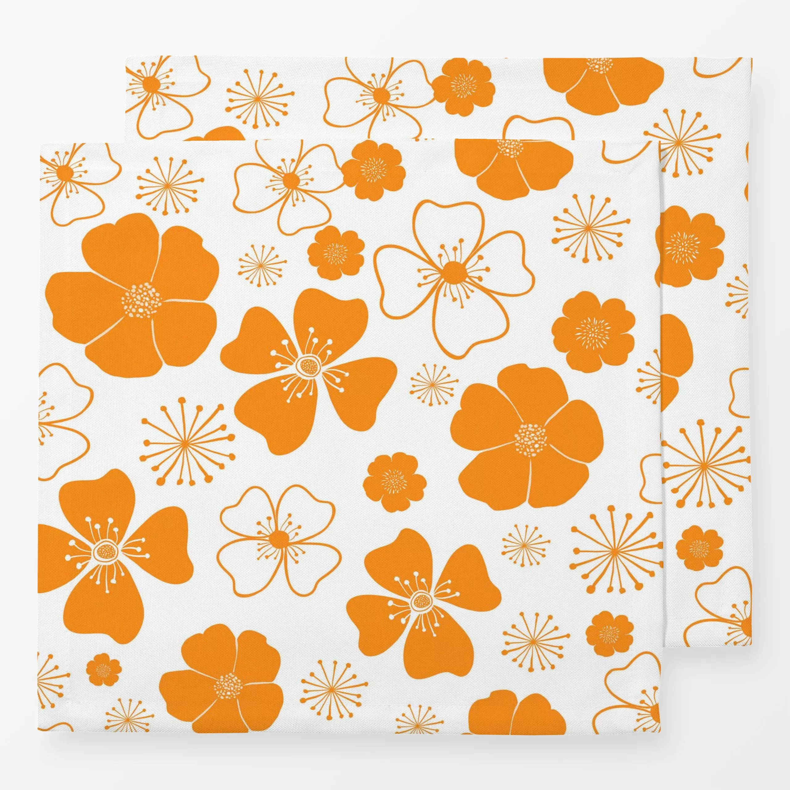 Servietten Blumenmuster Orange - Blumen & Florales - von „Andrea Haase"; Natur, Blumen, Minimalismus, Sommer, botanik, Blume...