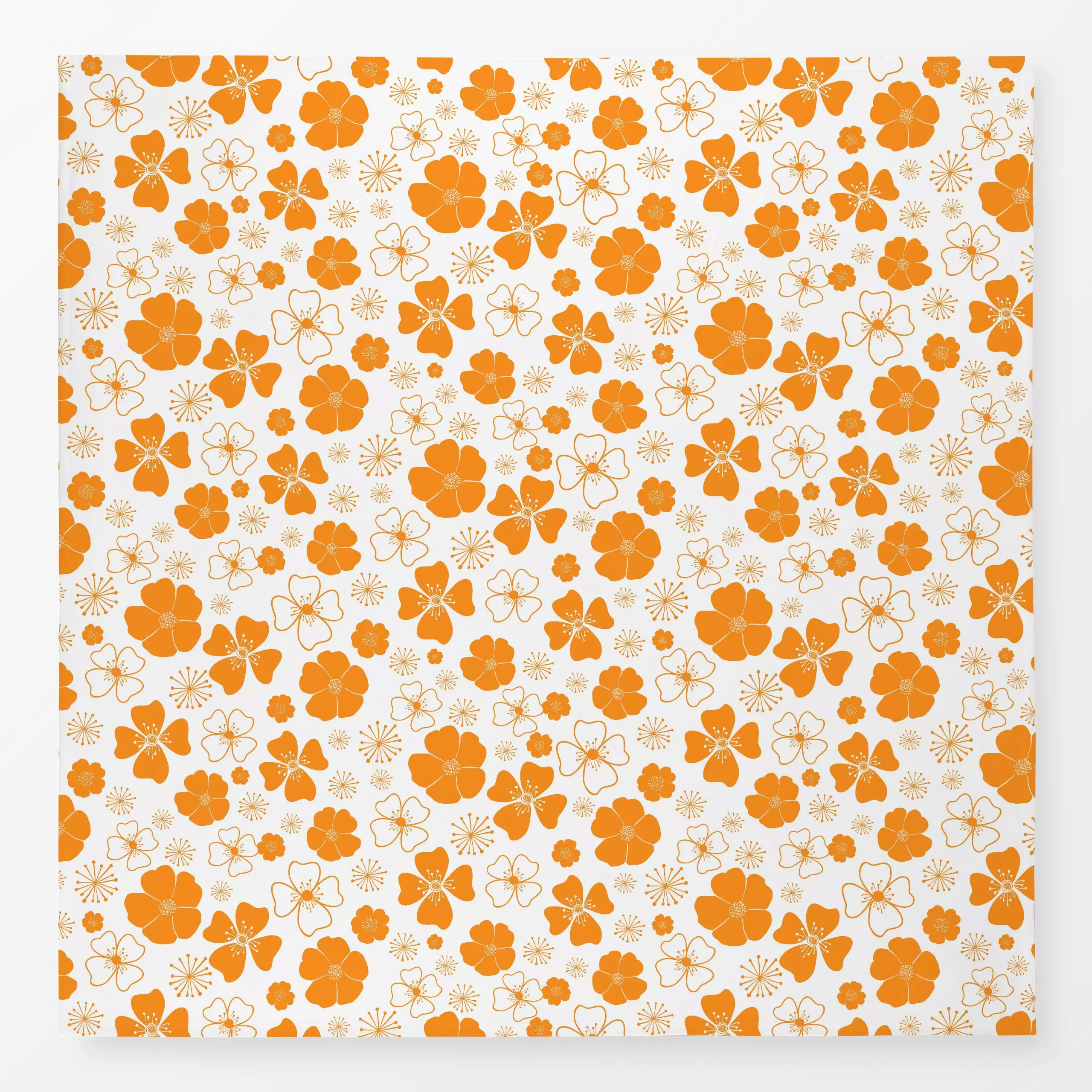 Tischdecke Blumenmuster Orange - Blumen & Florales - von „Andrea Haase"; Natur, Blumen, Minimalismus, Sommer, botanik, Blume...