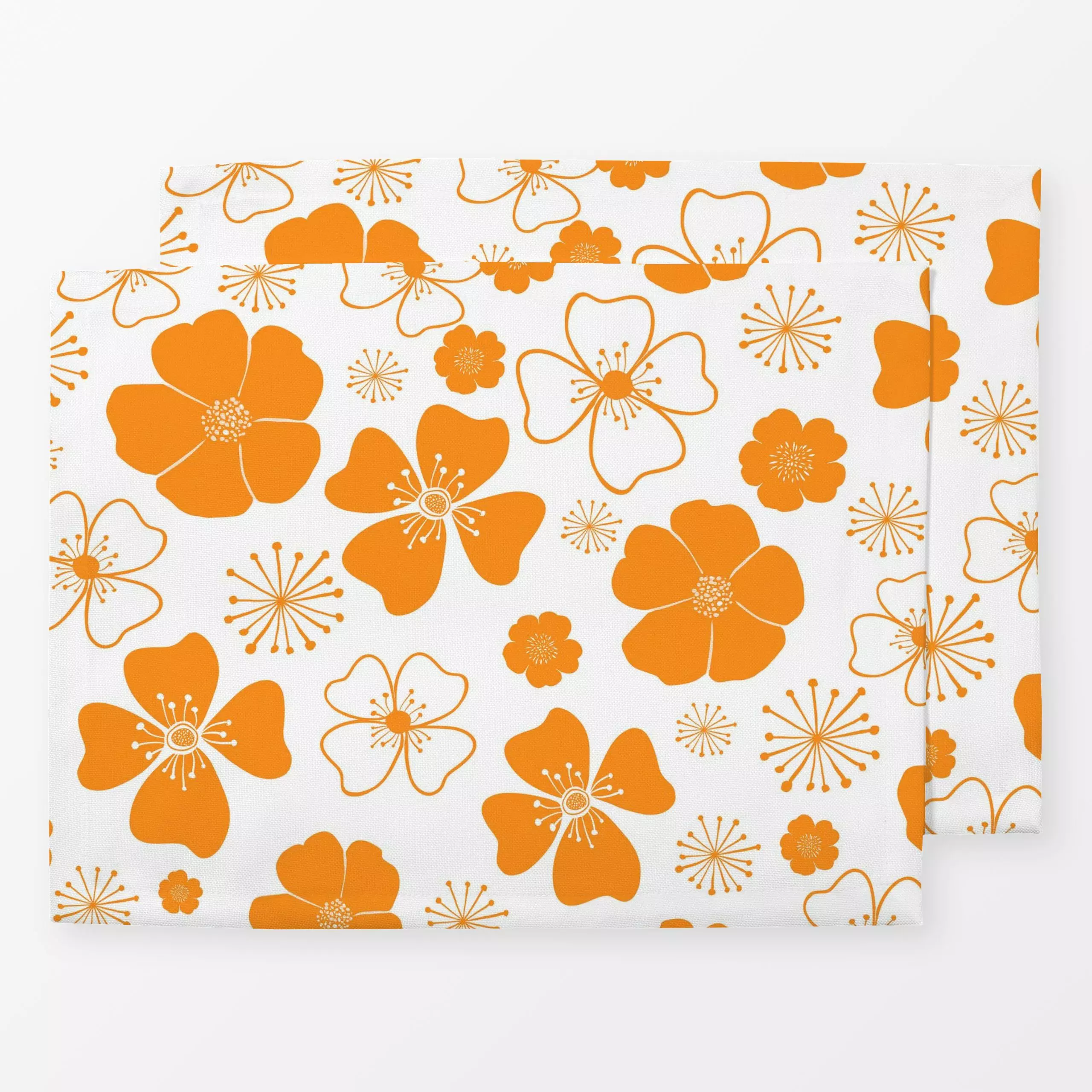 Tischset Blumenmuster Orange, Blumen, Sommer, von Andrea Haase