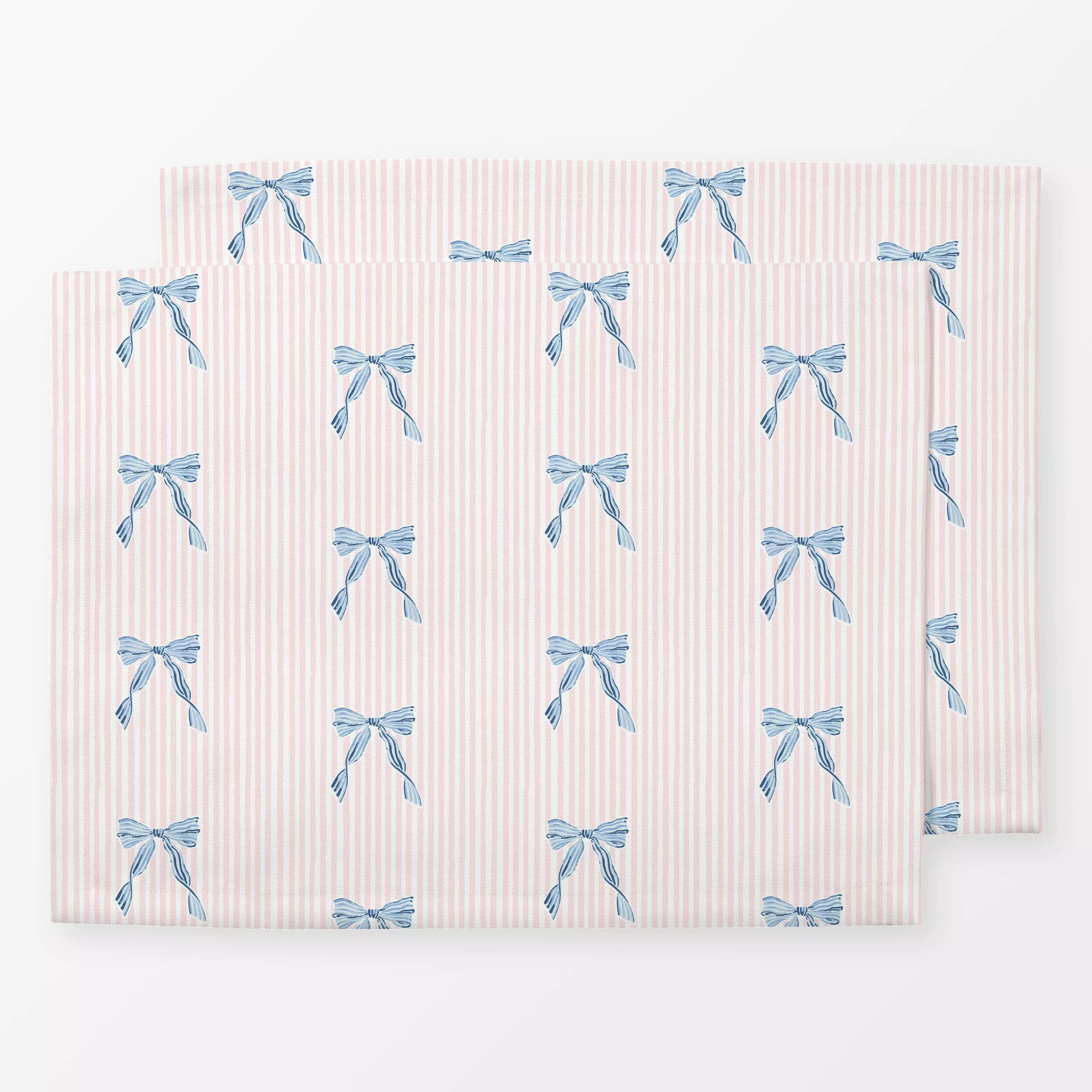 Tischset Schleifchen gestreift rosa - Symbole & Muster - von „Katrin Graff"; Kinderzimmer, summer, schleife, romantisch, cut...