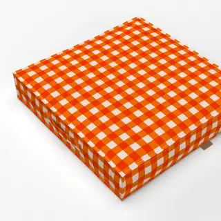 Bodenkissen Plaid Orange Rosa