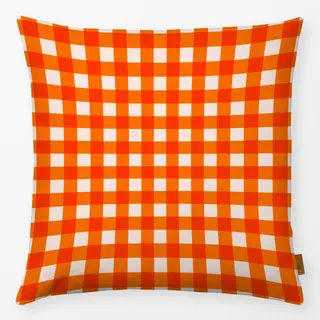 Kissen Plaid Orange Rosa