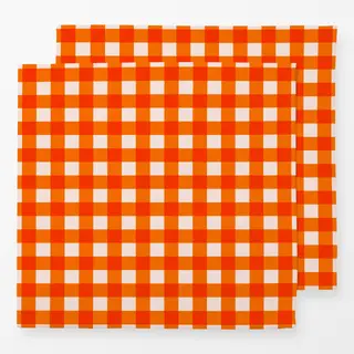 Servietten Plaid Orange Rosa