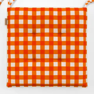 Sitzkissen Plaid Orange Rosa