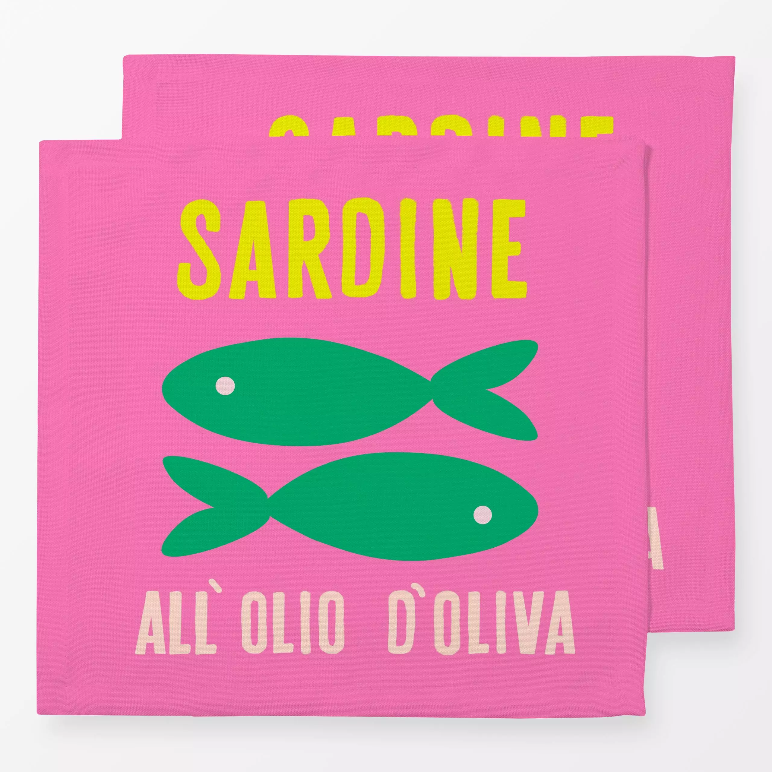 Servietten Sardinen Fische Dose Auf Pink - Sommer, Sprüche & Schriftzüge, Küche, Essen & Trinken - von „Alisa Knöß"; Fische,...