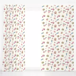 Dekovorhang Sommermuster Cottage 2