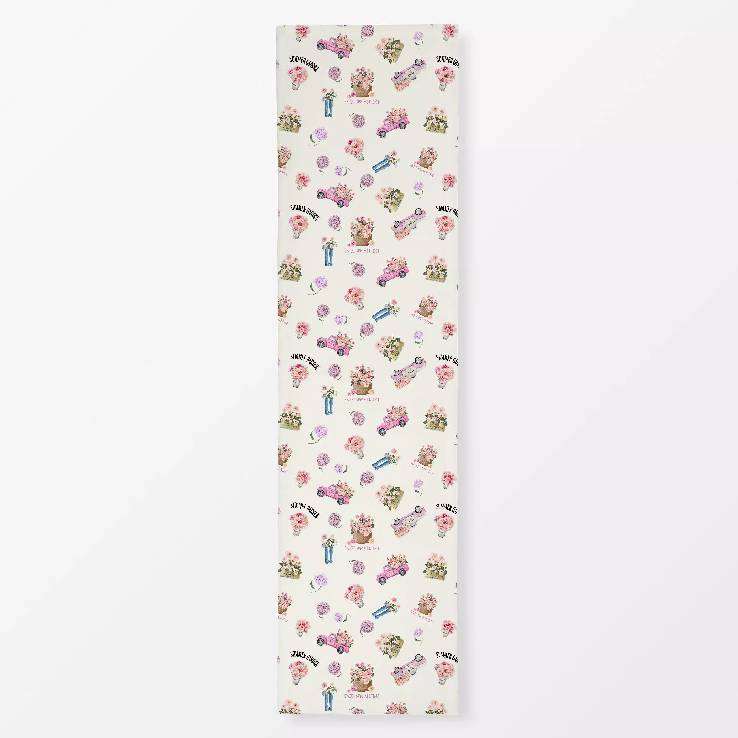 Tischläufer Sommermuster Cottage 2 - Blumen & Florales, Sommer, Symbole & Muster - von „Monika Strigel"; Trockenblumen, Somm...