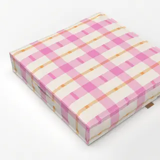 Bodenkissen Pink Orange Tartan
