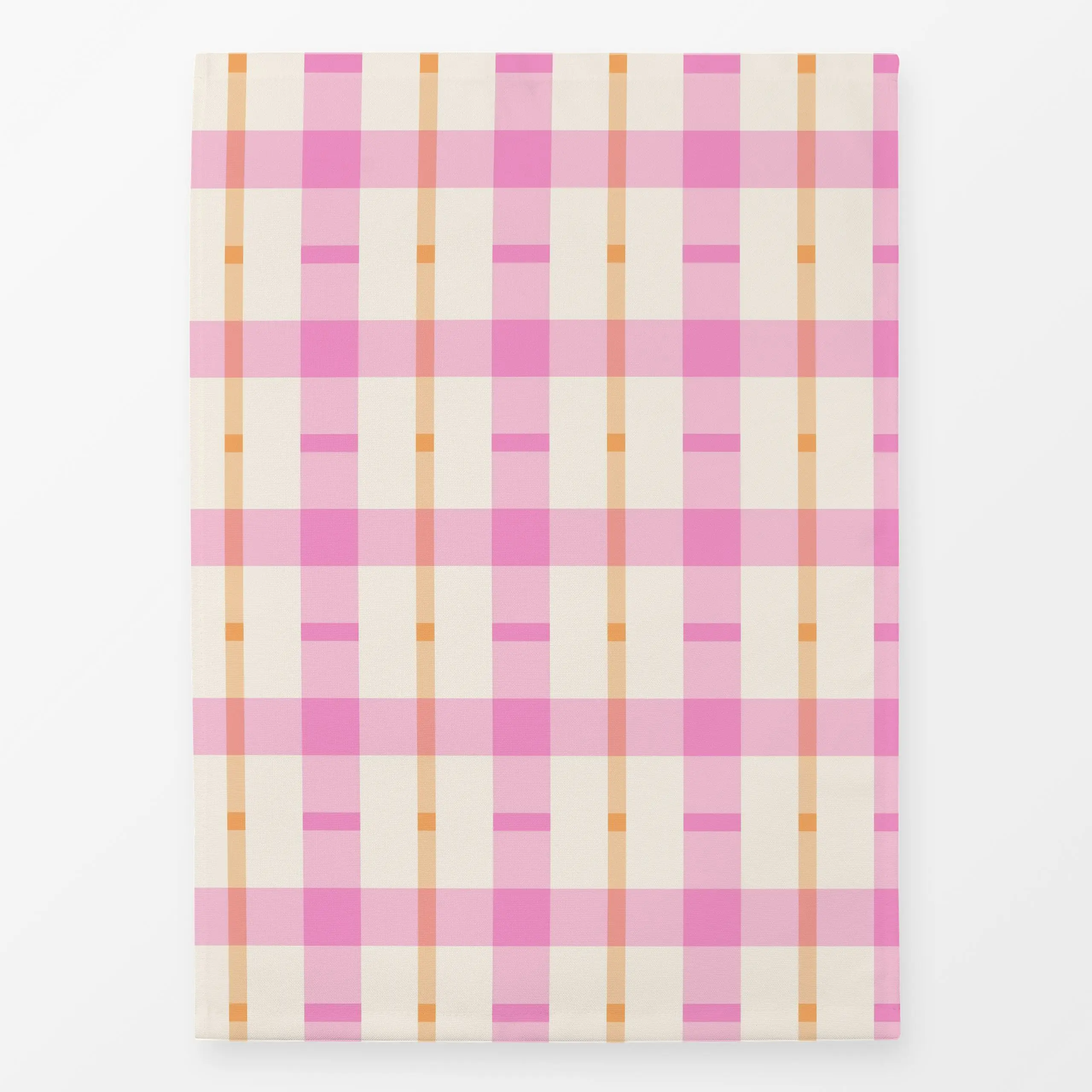 Geschirrtücher Pink Orange Tartan - Frühling, Symbole & Muster - von „Patries Elisabeth"; Karo, peach, Streifenmuster, Karom...