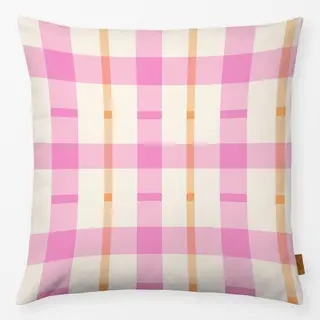 Kissen Pink Orange Tartan
