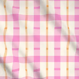 Meterware Pink Orange Tartan