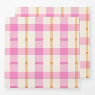 Servietten Pink Orange Tartan