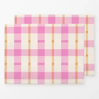 Tischset Pink Orange Tartan
