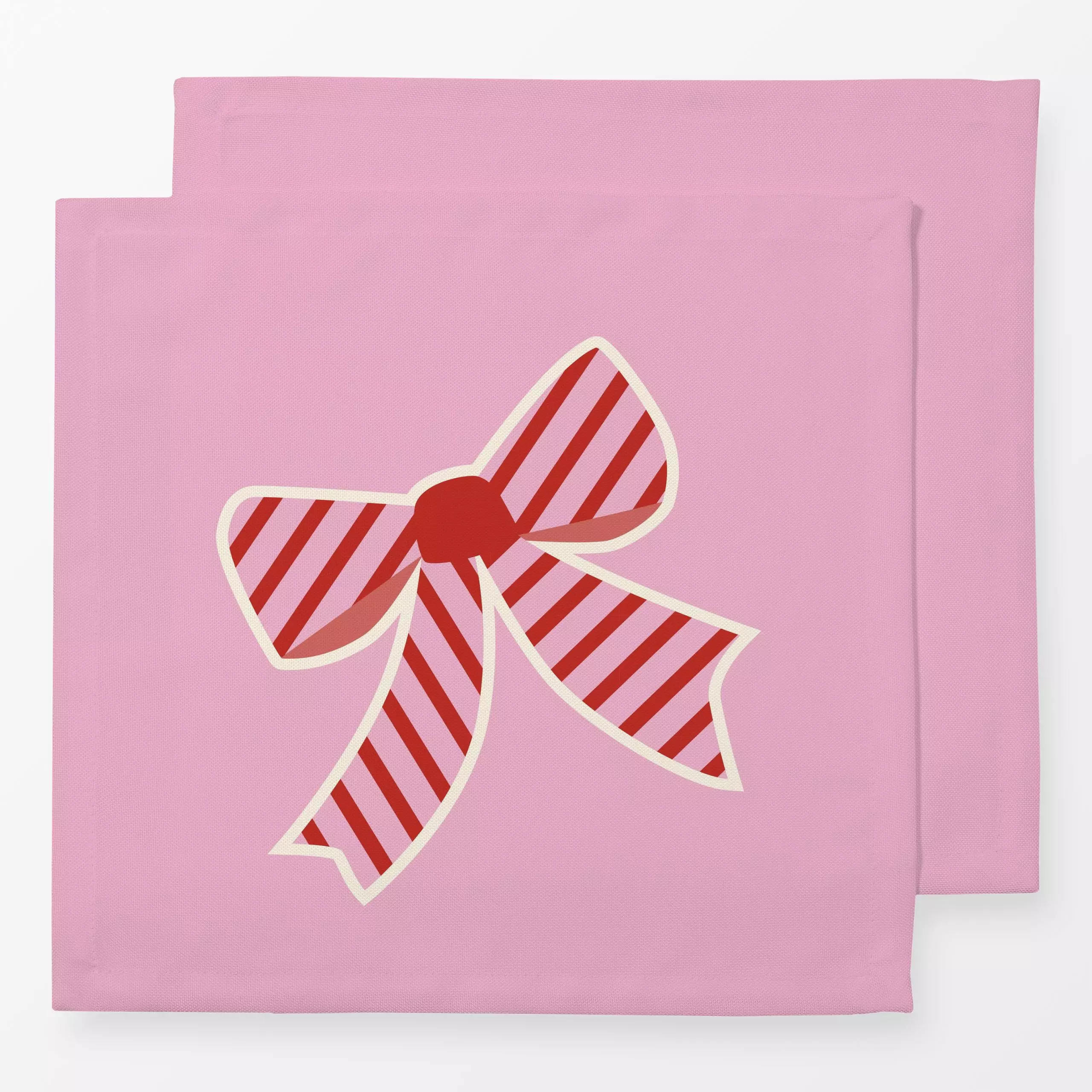 Servietten Schleife rosa gestreift - Weihnachten, Winter, Symbole & Muster - von „Carolin Vonhoff"; Kinder, Streifen, rosa, ...