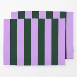 Tischset Streifen lila dunkelgrün