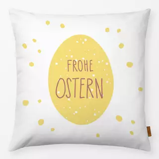 Kissen Frohe Ostern gelbes Osterei