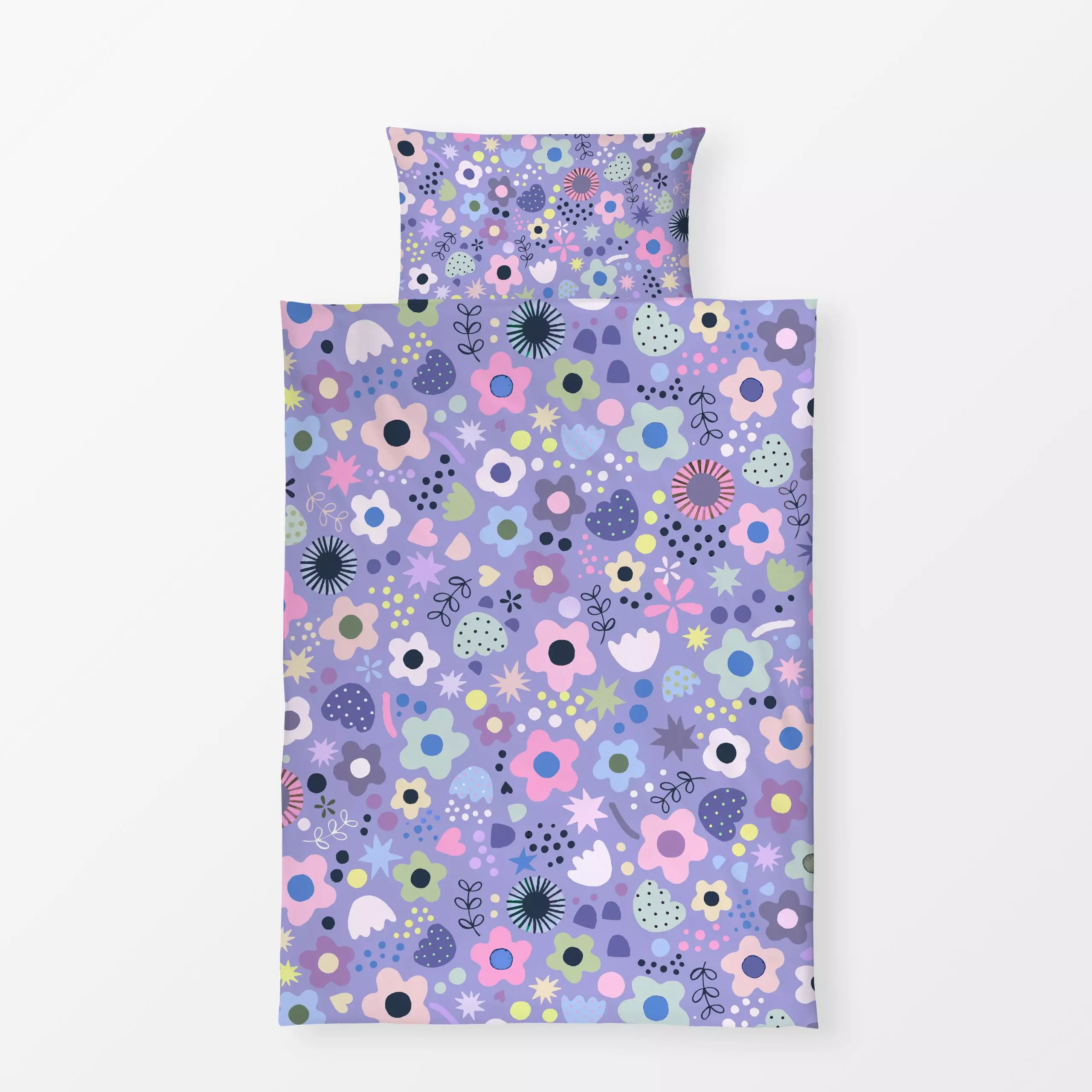 Bettwäsche Psychedelic Bold Blumen Lilac - Blumen & Florales, Frühling, Liebe, Romantik & Pride - von „Ninola Design "; boho...