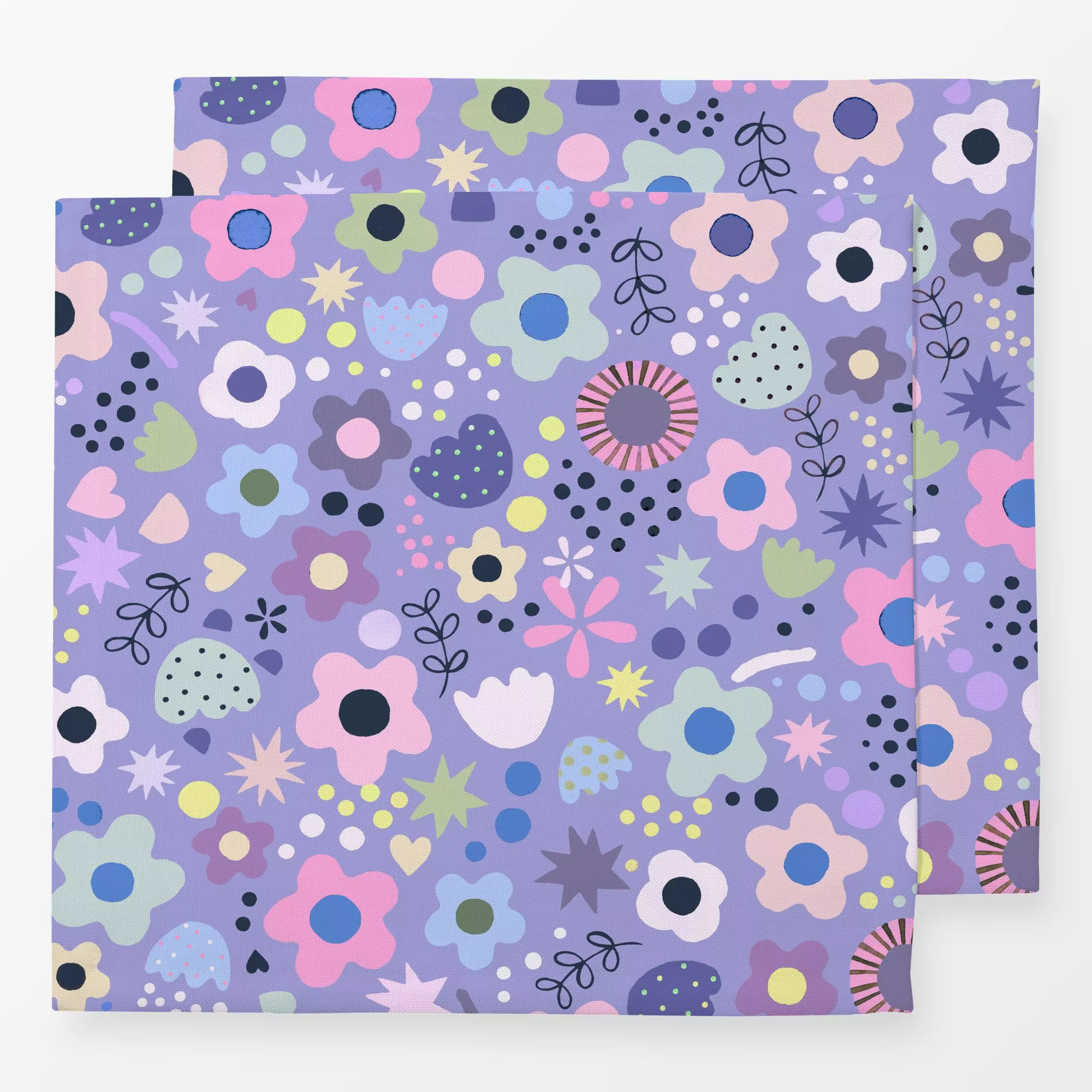 Servietten Psychedelic Bold Blumen Lilac - Blumen & Florales, Frühling, Liebe, Romantik & Pride - von „Ninola Design "; boho...