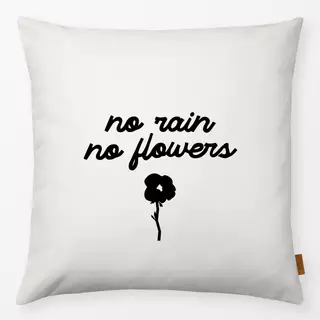 Kissen No Rain No Flowers Schwarz