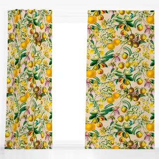 Dekovorhang Tropischer Gartenzauber beige