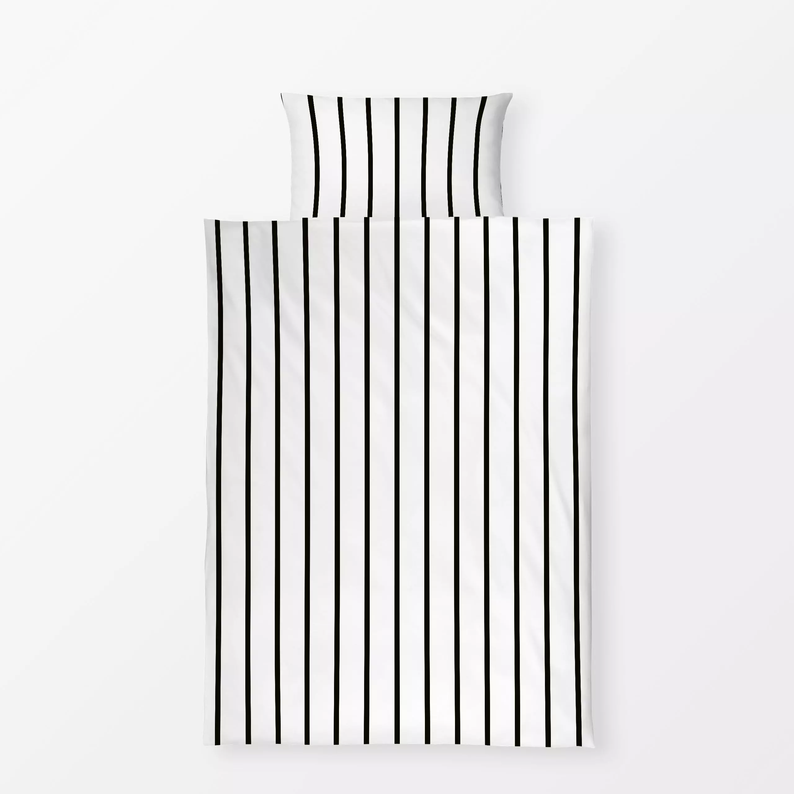 Bettwäsche Vertikale Streifen schwarzweiß - Symbole & Muster - von „Kathrin Woo"; Streifen, modern, stripes, gestreift, blac...