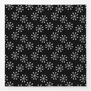 Tischdecke Schneeflocken auf Schwarz