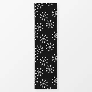 Tischläufer Schneeflocken auf Schwarz