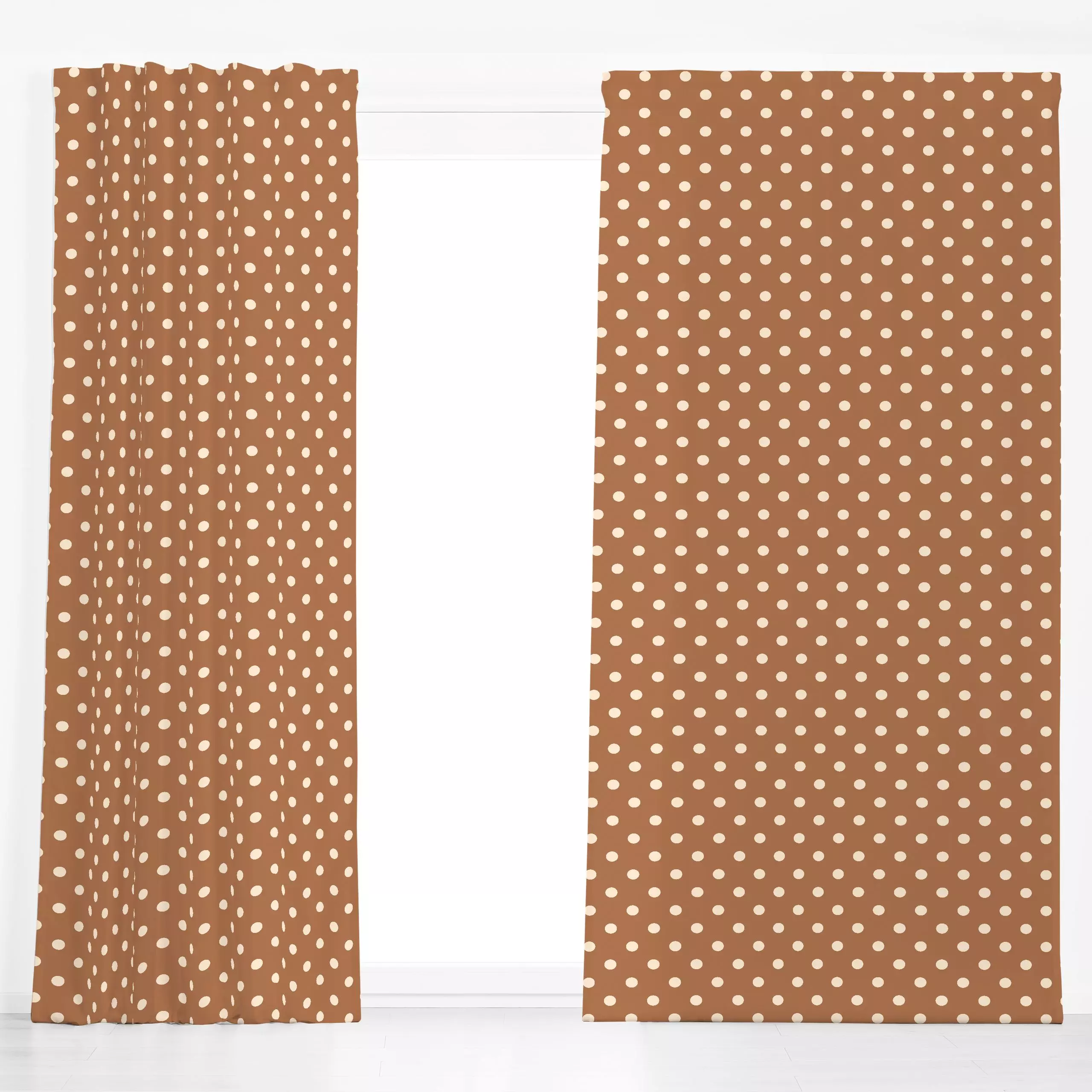Dekovorhang Polka Dots braun - Weihnachten, Winter, Symbole & Muster - von „Julia Schumacher"; Weihnachten, Dots, weihnachtl...