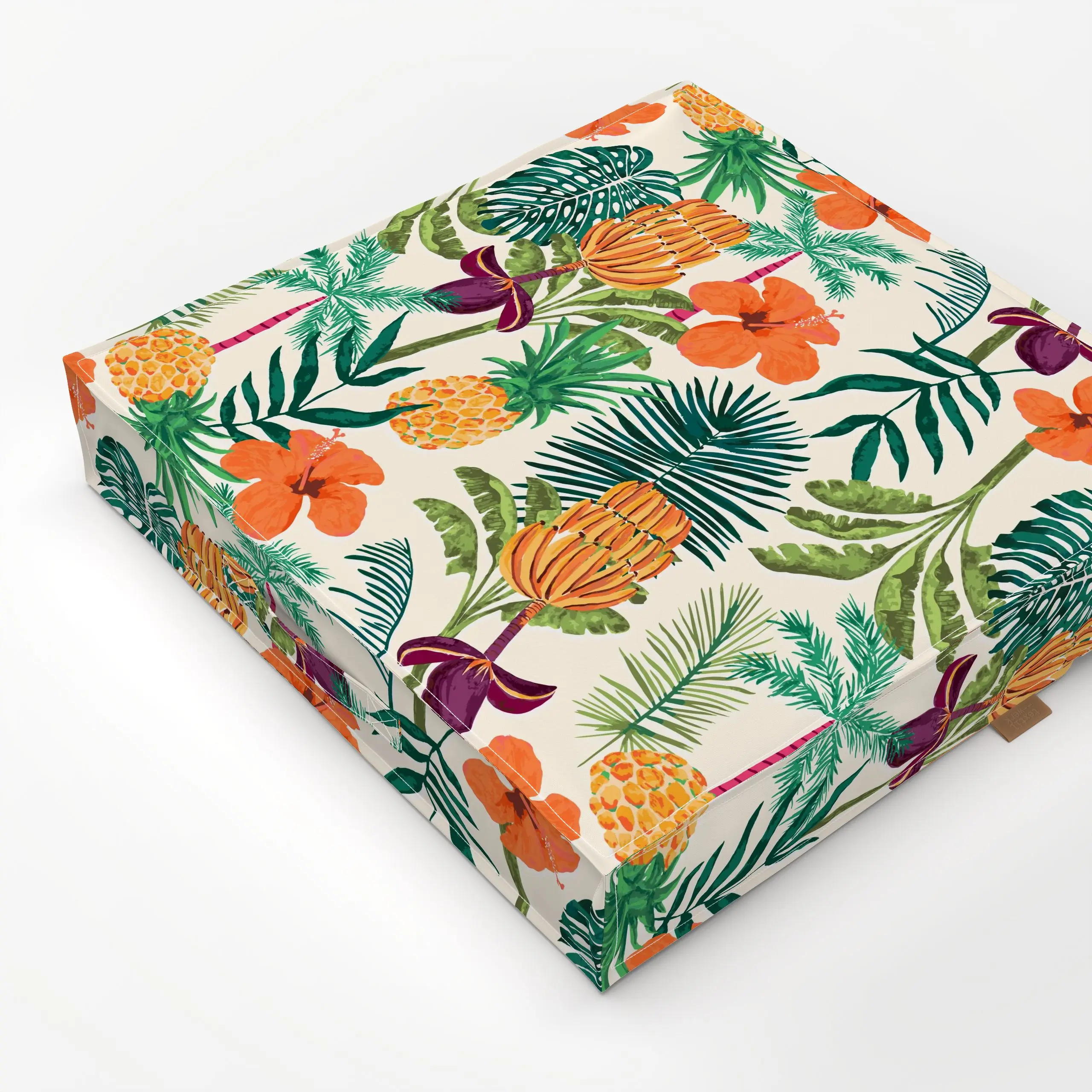Bodenkissen Exotic Jungle Vibes beige - Sommer, Symbole & Muster, Pflanzen & Botanik - von „Karen Menzenbach"; Frucht, Blume...