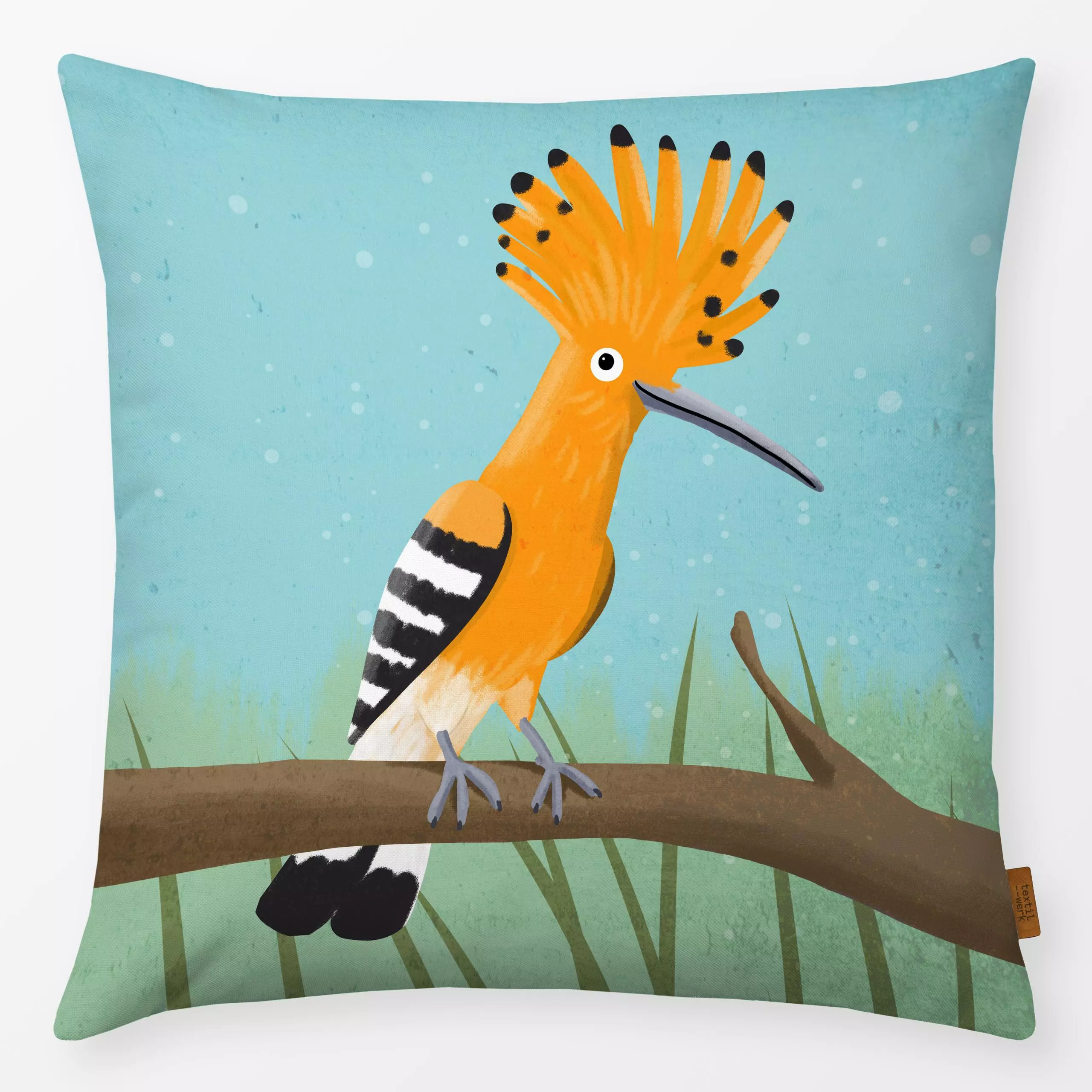 Kissen Wiedehopf - Natur & Landschaft, Tiere - von „Julia Reyelt"; Natur, Vogel, malerisch, niedlich, verspielt, Urlaub, Bot...