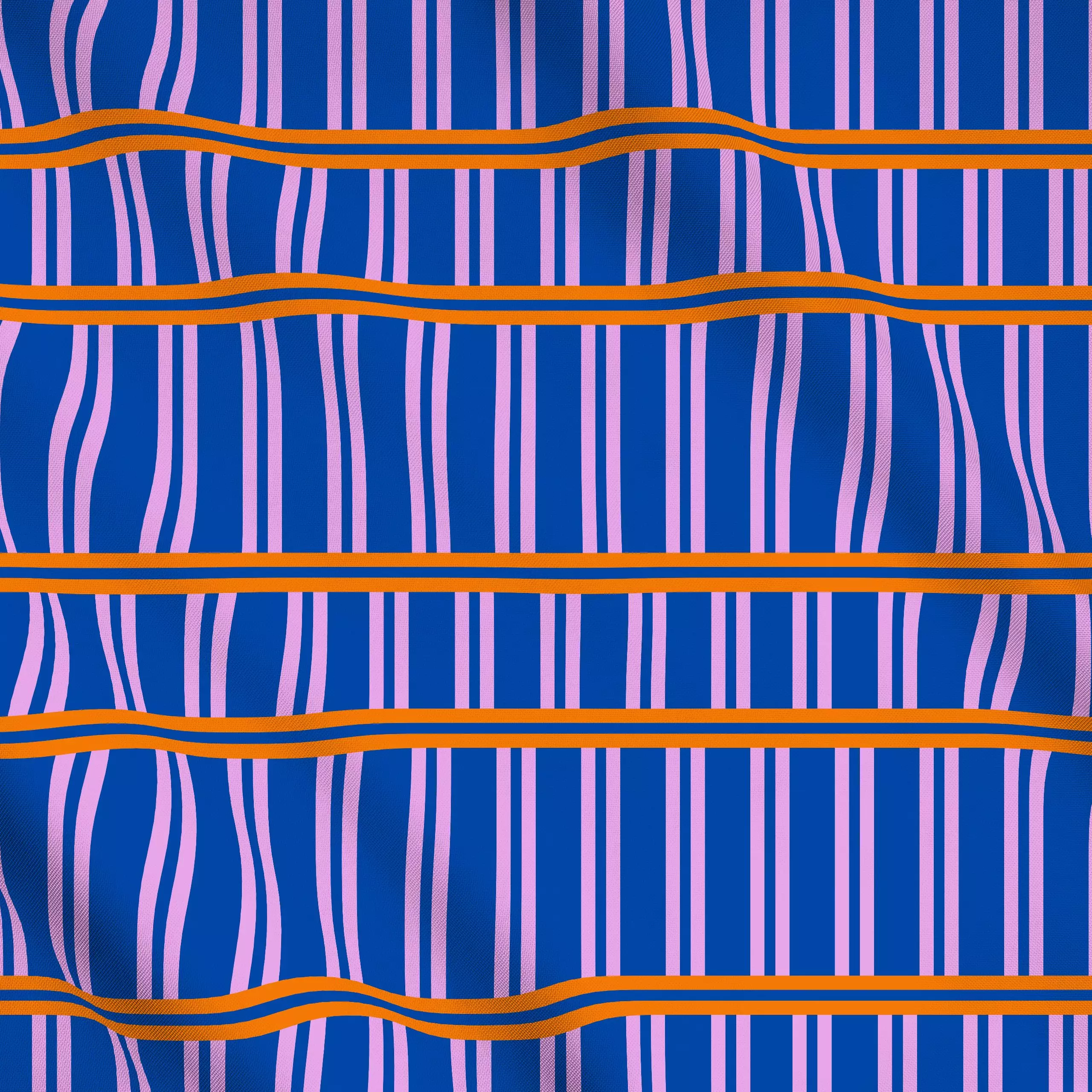 Meterware blue pink stripes - Sommer, Symbole & Muster - von „Patries Elisabeth"; Orange, stripes, blue, Koralle, Streifenmu...