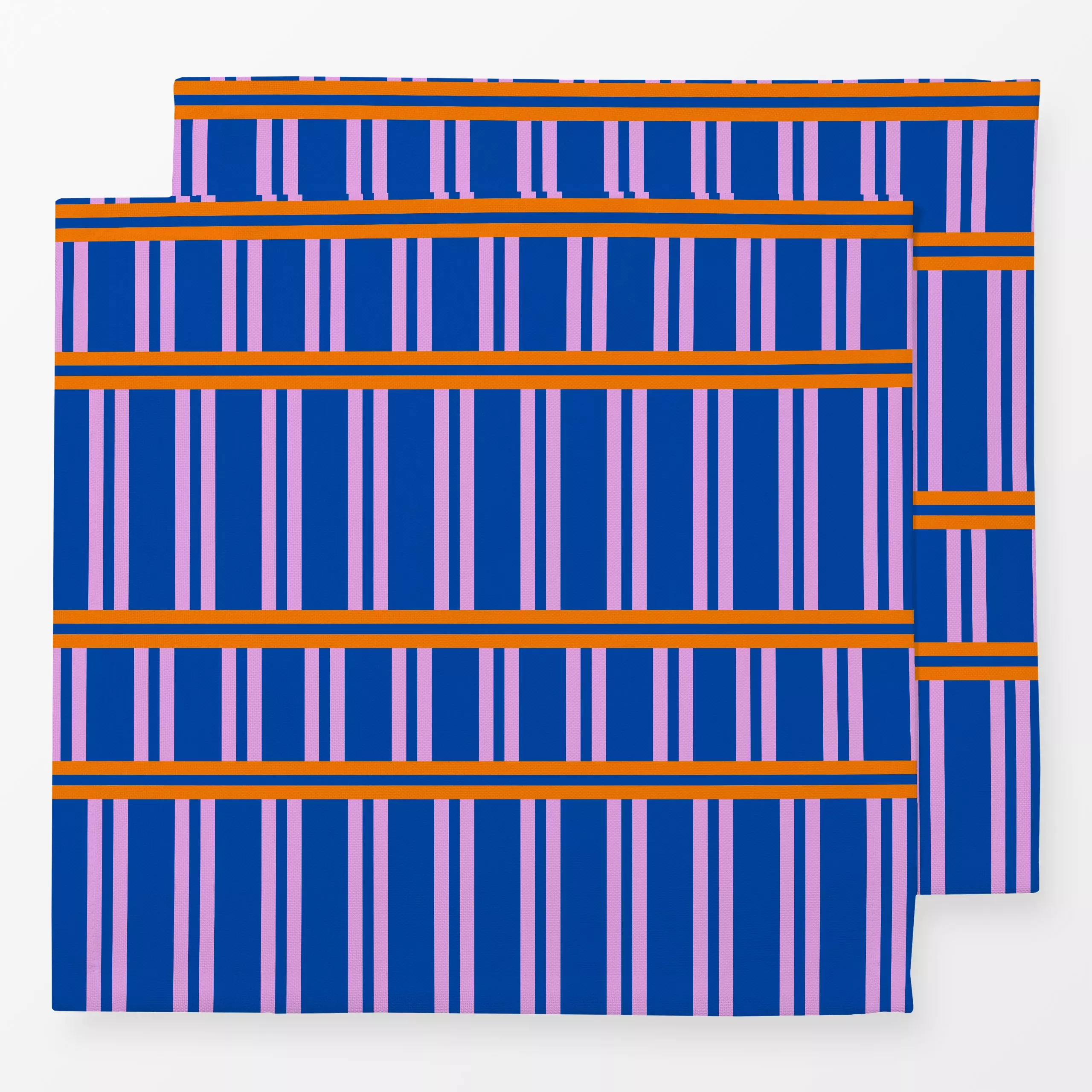 Servietten blue pink stripes - Sommer, Symbole & Muster - von „Patries Elisabeth"; Orange, stripes, blue, Koralle, Streifenm...