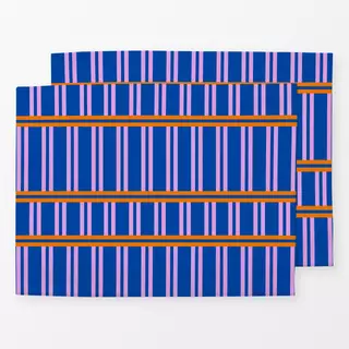 Tischset blue pink stripes