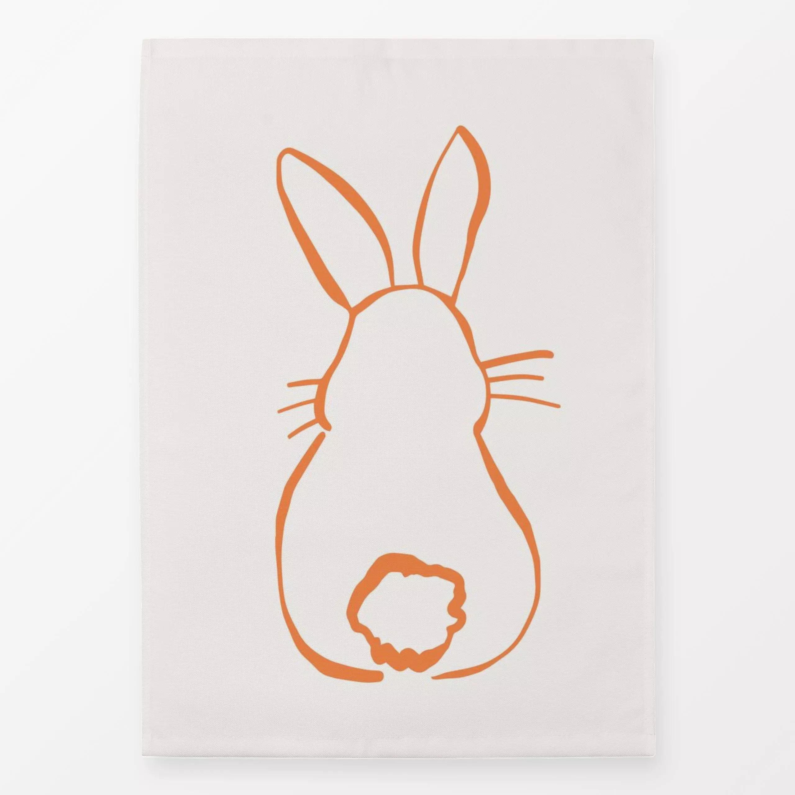 Geschirrtücher Happy Bunny orange - Frühling, Tiere, Anlässe, Ostern - von „Kruth Design"; Ostern, Osterhase, Gartendeko, kr...