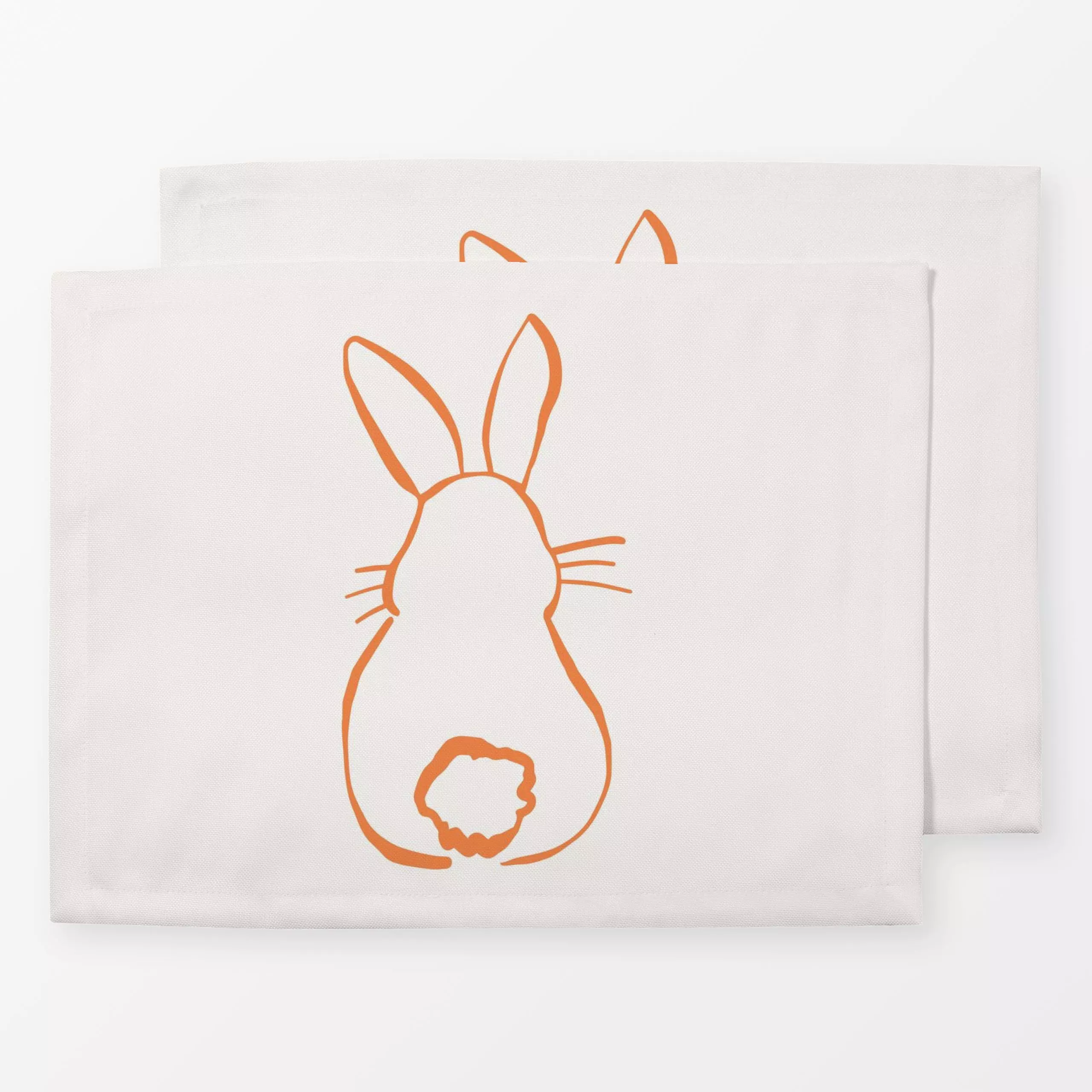 Tischset Happy Bunny orange, Tiere, Ostern, von Kruth Design