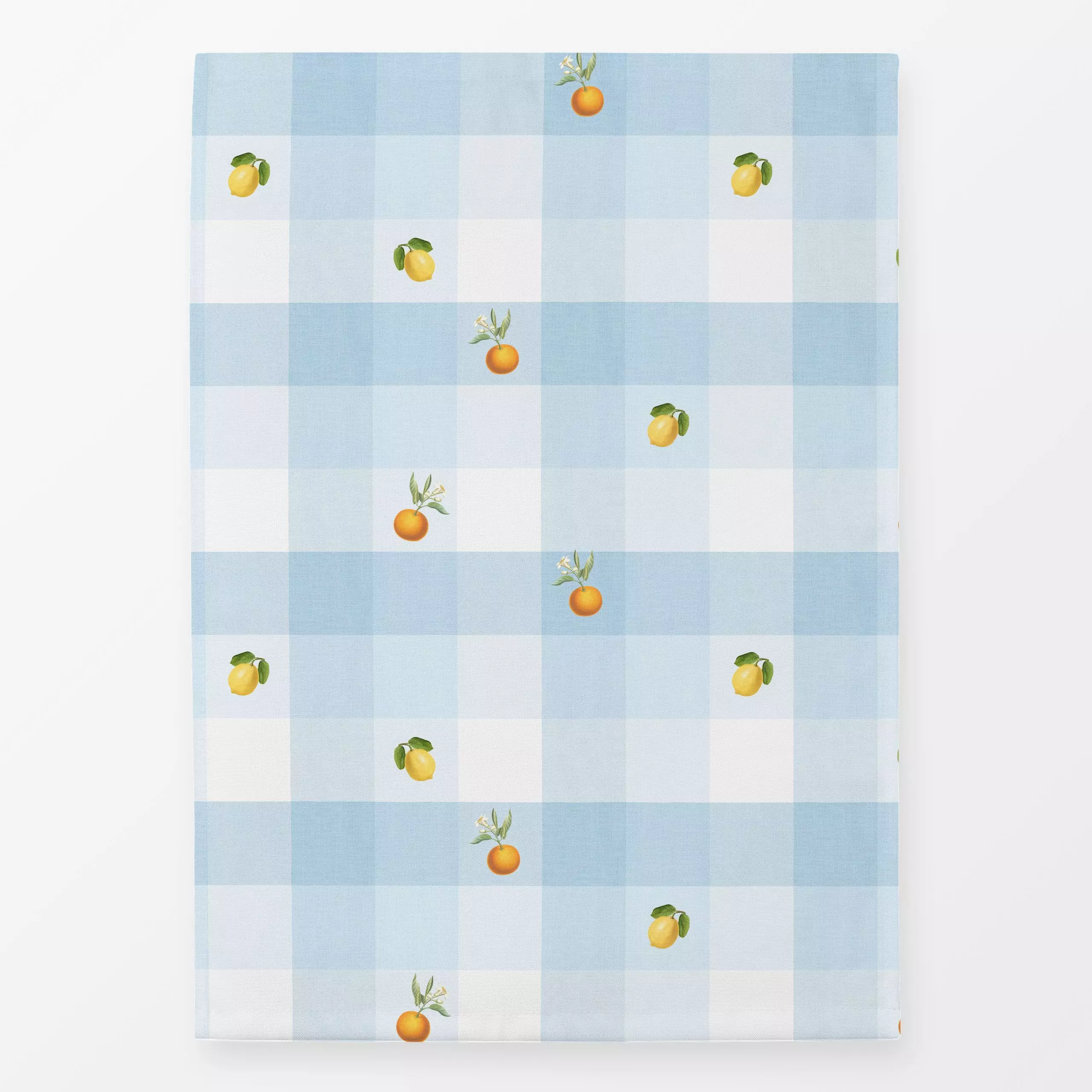 Geschirrtücher Vintage Citrus Gingham - Blumen & Florales, Symbole & Muster, Früchte - von „Bloomery Decor"; Retro, Orange, ...