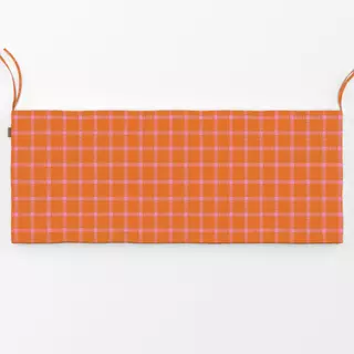 Bankauflage Karo orange pink
