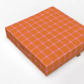 Bodenkissen Karo orange pink