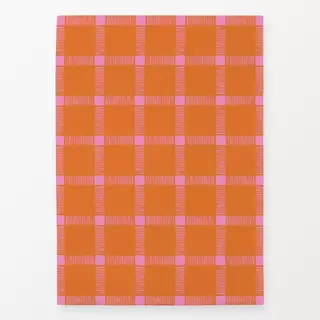 Geschirrtuch Karo orange pink