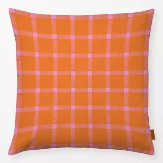 Kissen Karo orange pink